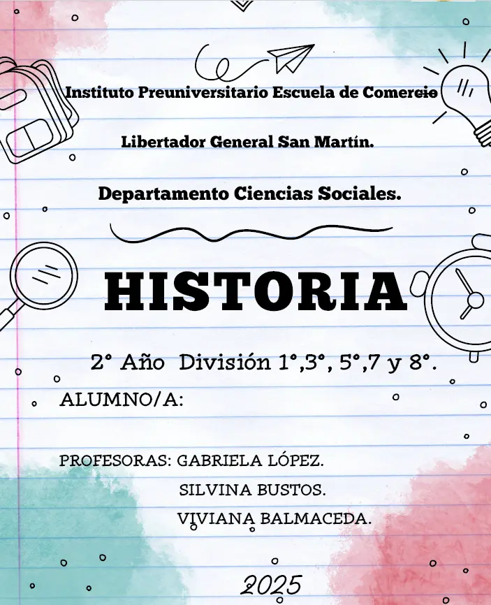 [CH2D13578EDC] CUADERNILLO HISTORIA 2° Año División 1°,3°, 5°,7 y 8°